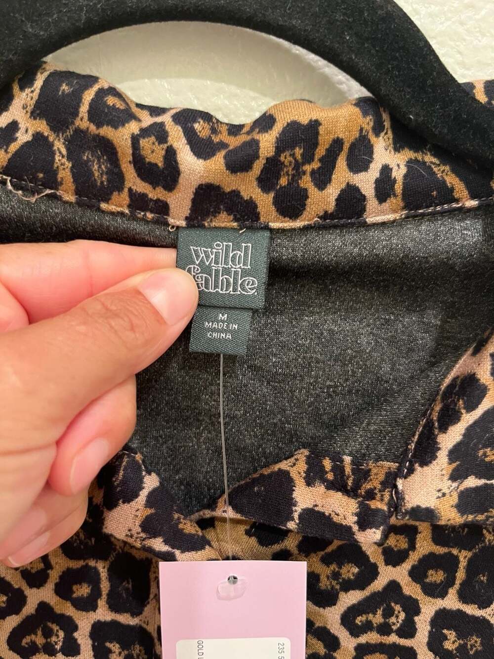 Wild Fable Leopard Print Long Sleeve Cropped Button-Down Shirt - Picture 2 of 5